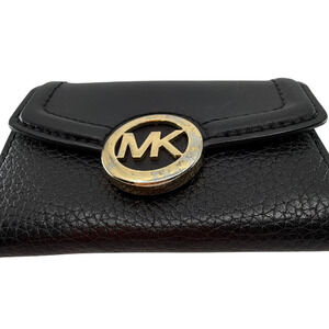 Michael Kors Black Pebbled Leather Key Case